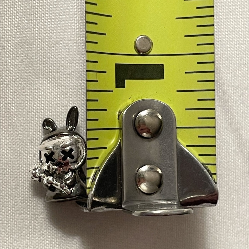 Grim Reaper Bunny Bracelet Charm Sterling Silver Two Tone - Picture 11 of 11